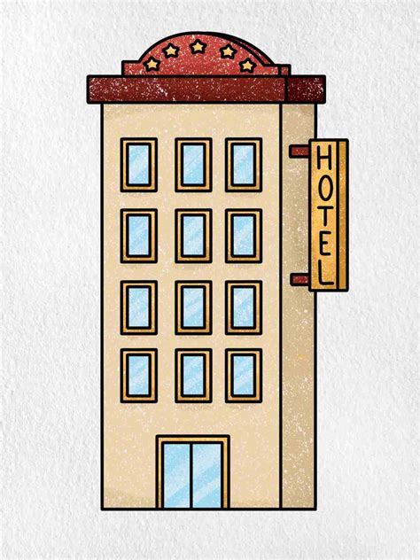 how to draw a hotel